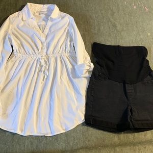 Maternity bundle shorts & blouse size Small